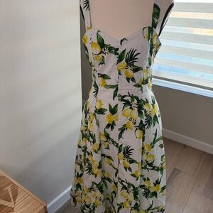 Avec Les Filles Lemon Print Dress